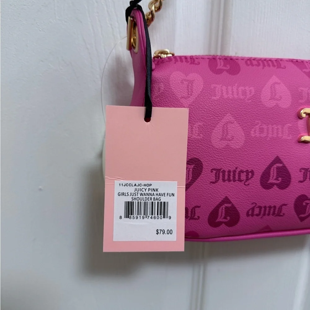 NWT Juicy Couture “Girls Just Wanna Have Fun” Pink Shoulder Bag